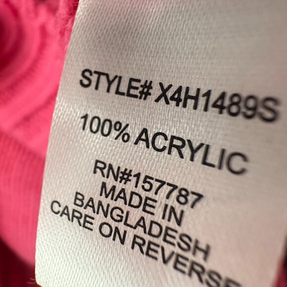 NEW! Made with Love By FCT Knit Sweater Pink White Clouds Plus 1X Acrylic $49 - Picture 11 of 12